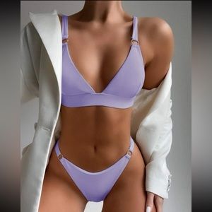 Shein Ribbed Purple Bikini NWT